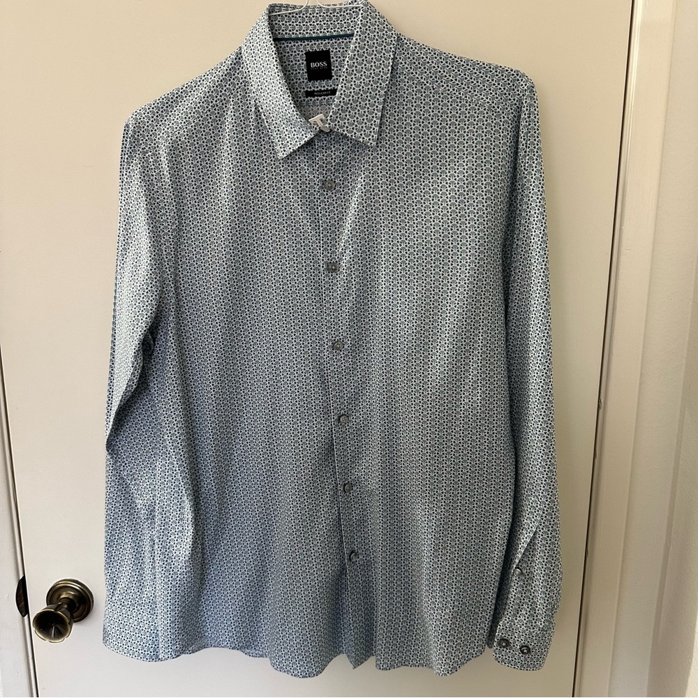 Hugo Boss men’s long sleeve button regular fit shirt size L
